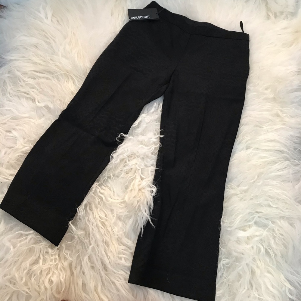 NEIL BARRETT Virgin Wool Mid-Rise Pants